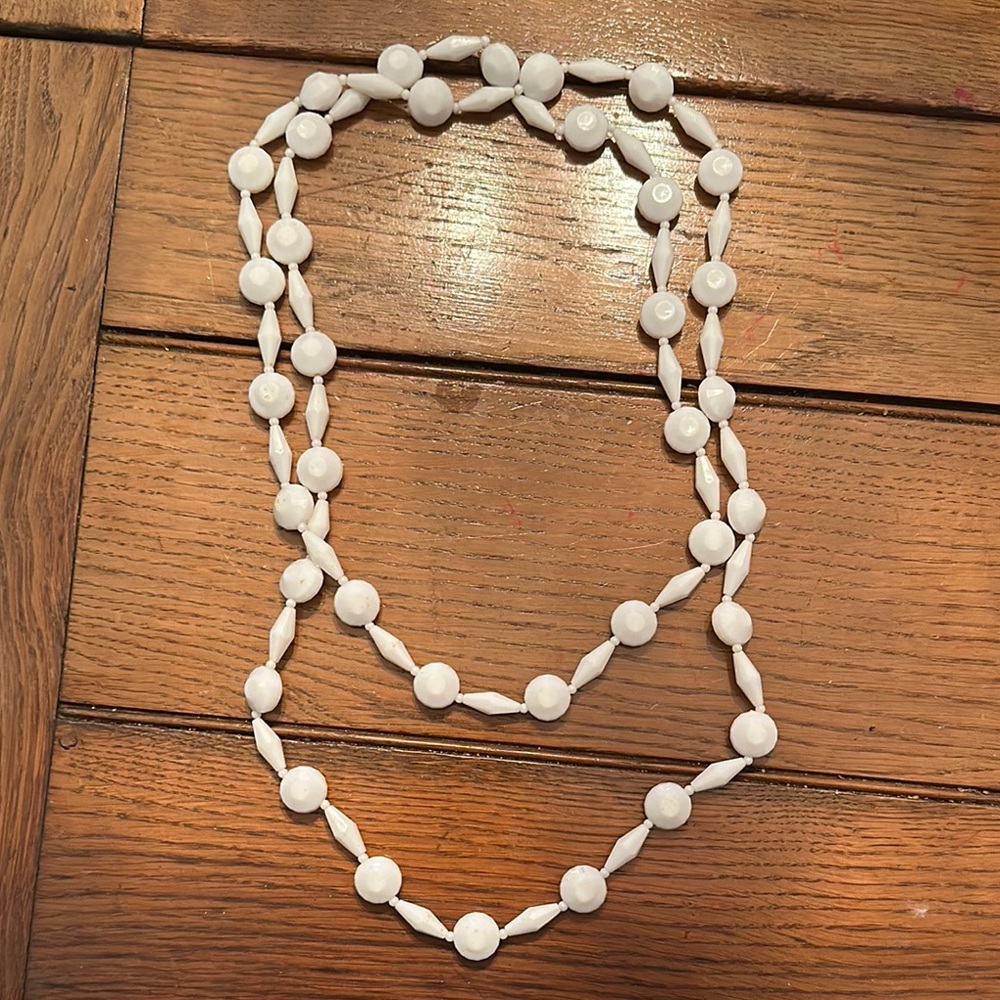 Elegant White Beaded Necklace